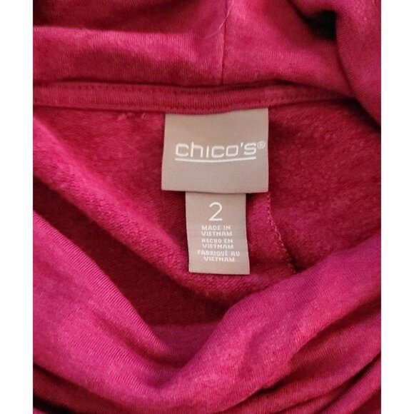 Chico's Women's Turtleneck Shirt Maroon 3/4 Sleeve Top Size 2 ( Size Large) - Picture 7 of 11